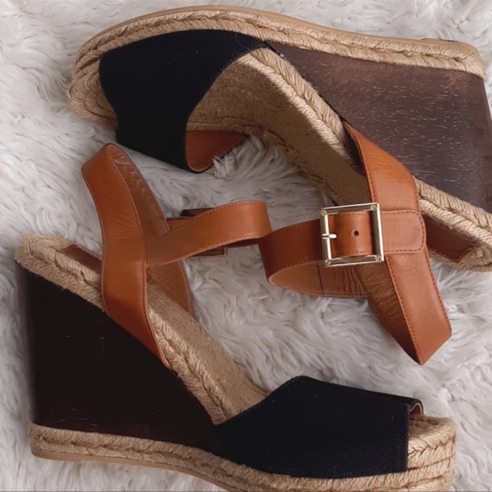 Tory Burch Wood-Heeled Espadrille US9
